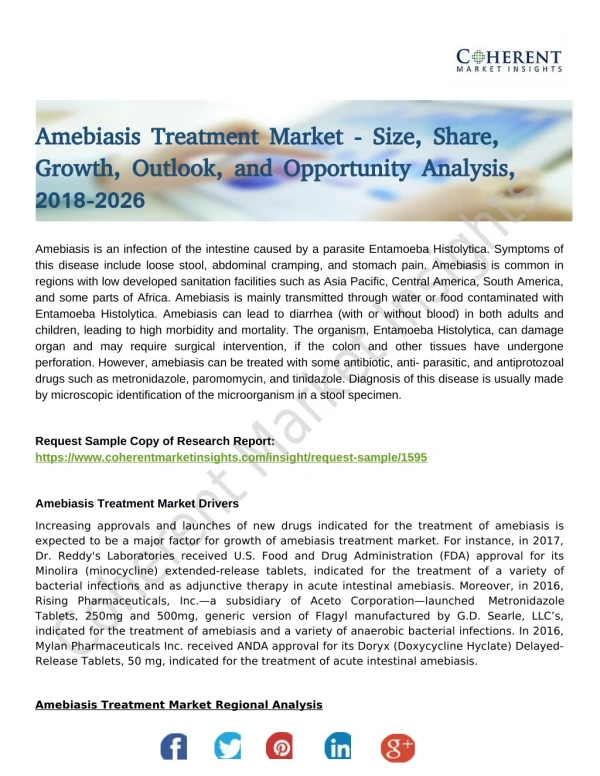 The Amebiasis Treatment Can Offer Opportunities for Payers as Consumer Demand for Cost-Effective Pharmaceuticals Rises