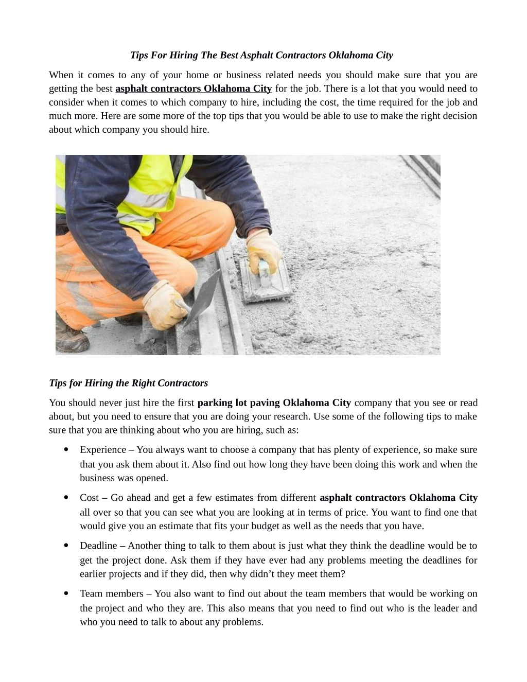 tips for hiring the best asphalt contractors
