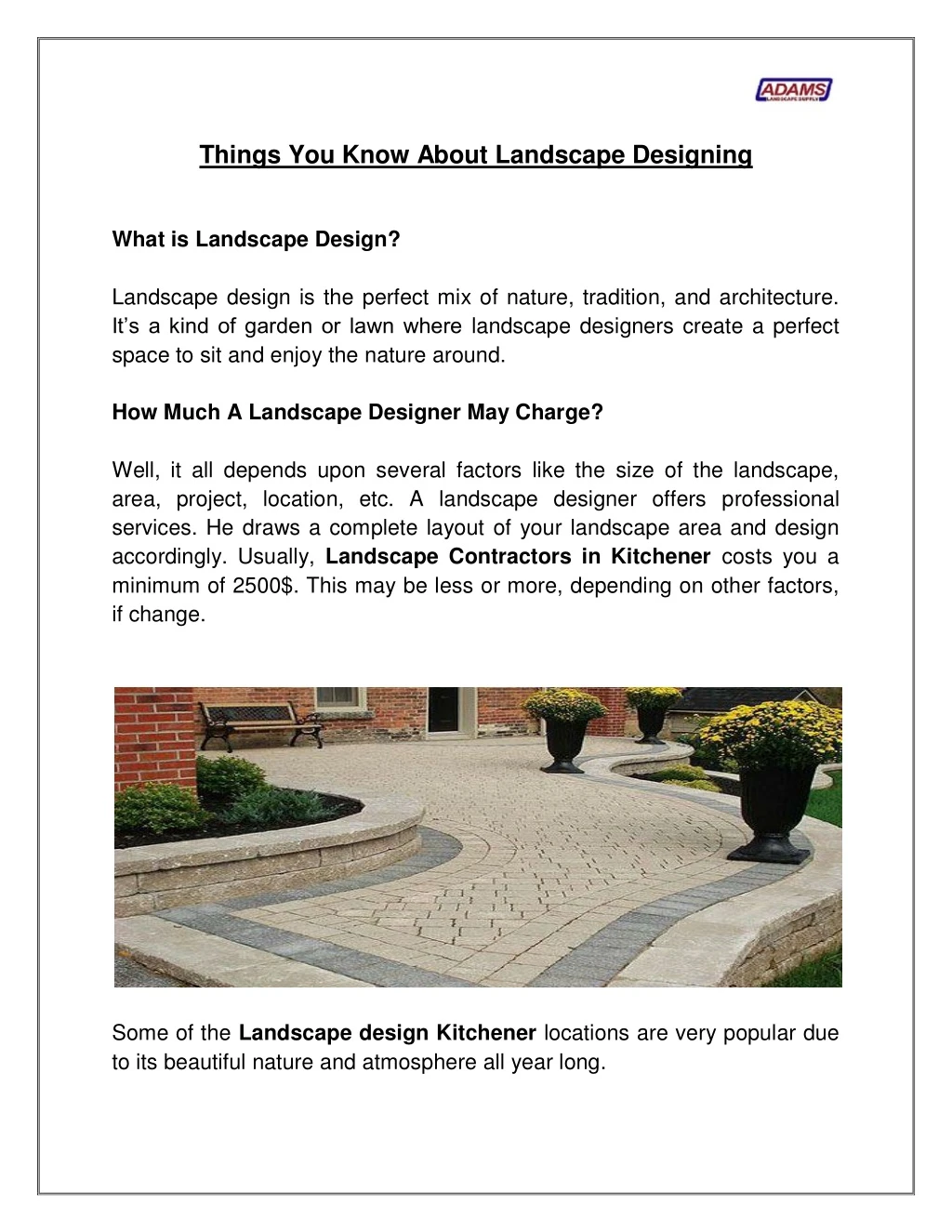 things you know about landscape designing