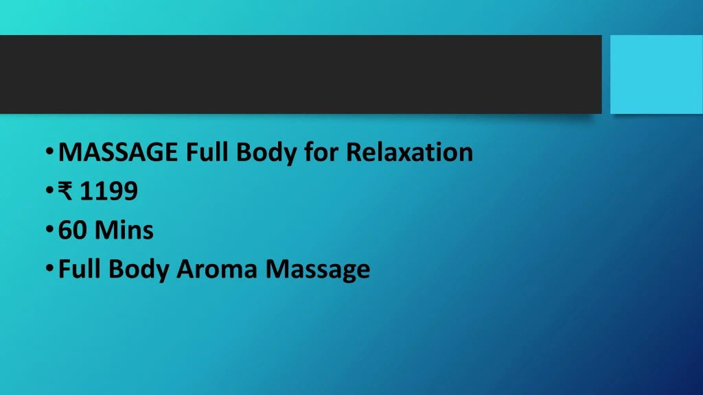 massage full body for relaxation 1199 60 mins