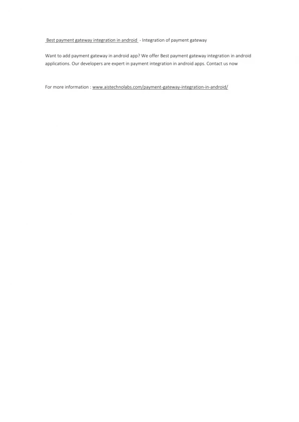 Payment Gateway Integration in Android - Integration of payment gateway
