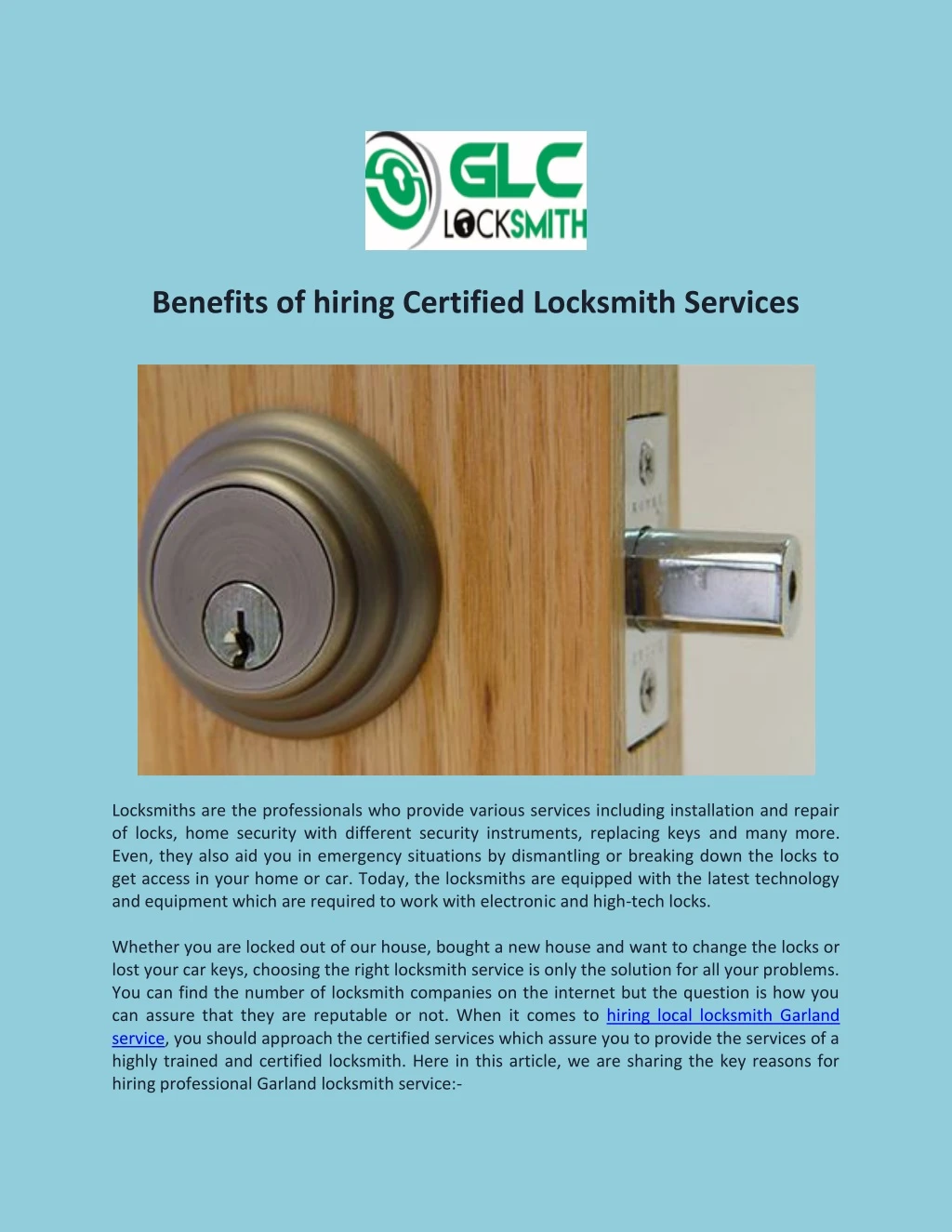 benefits of hiring certified locksmith services