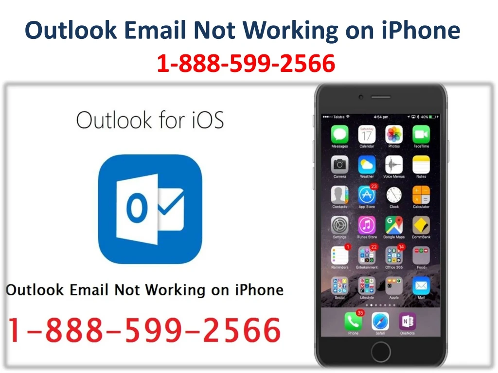 outlook email not working on iphone 1 888 599 2566