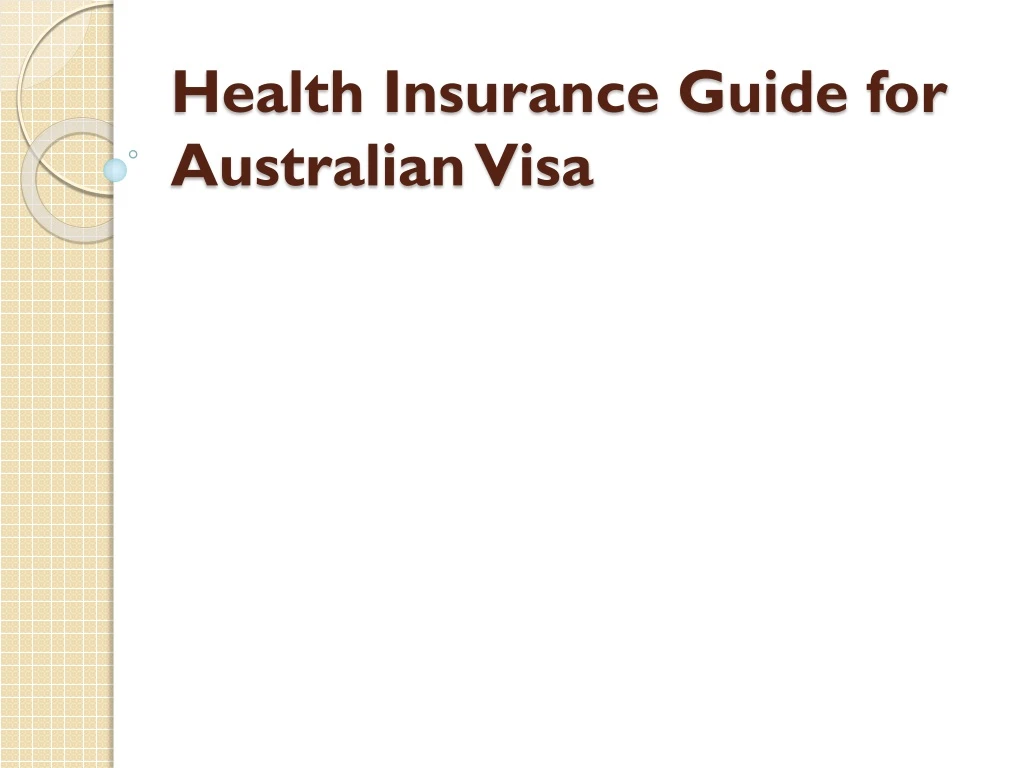 australia tourist visa health insurance