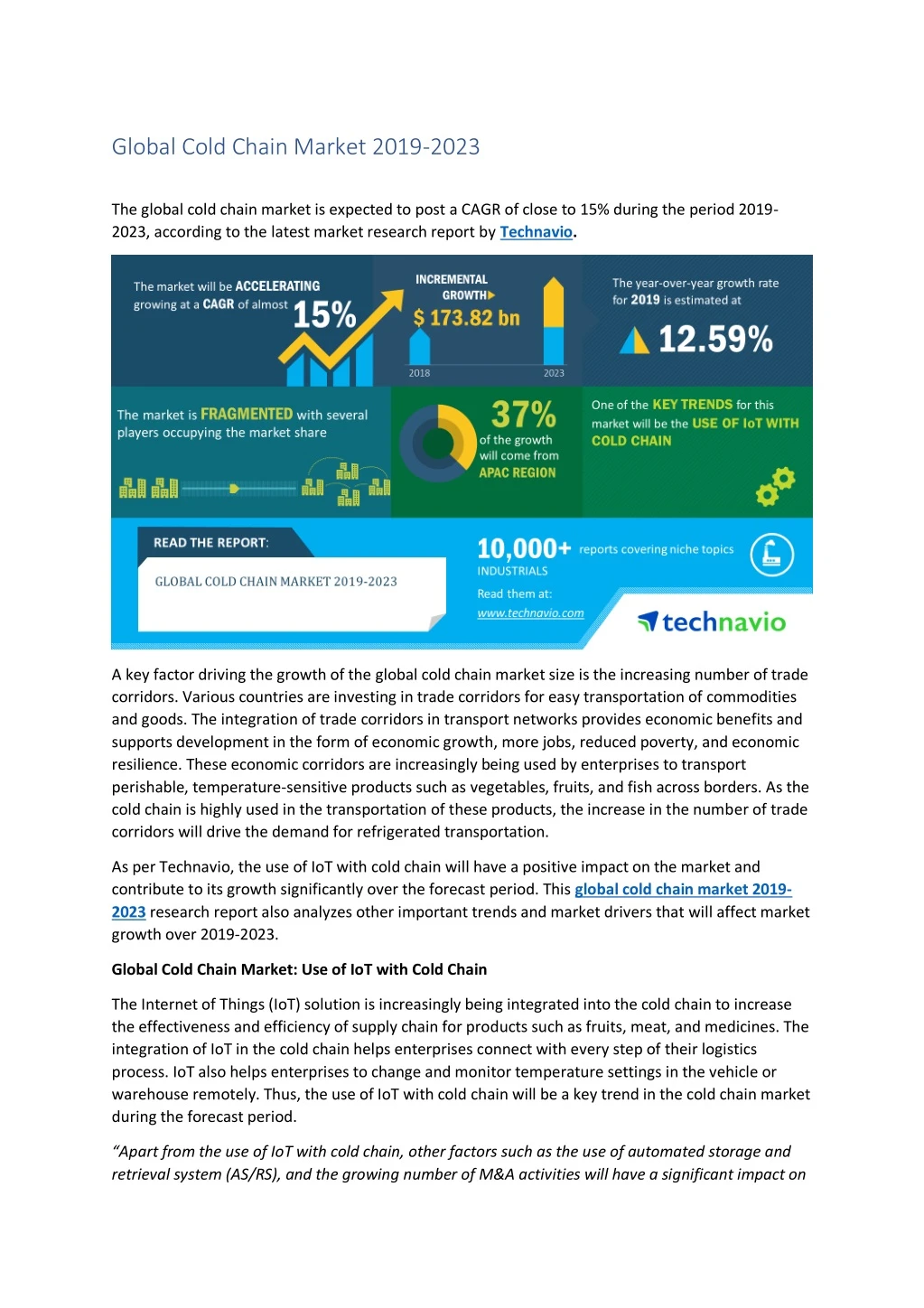 global cold chain market 2019 2023