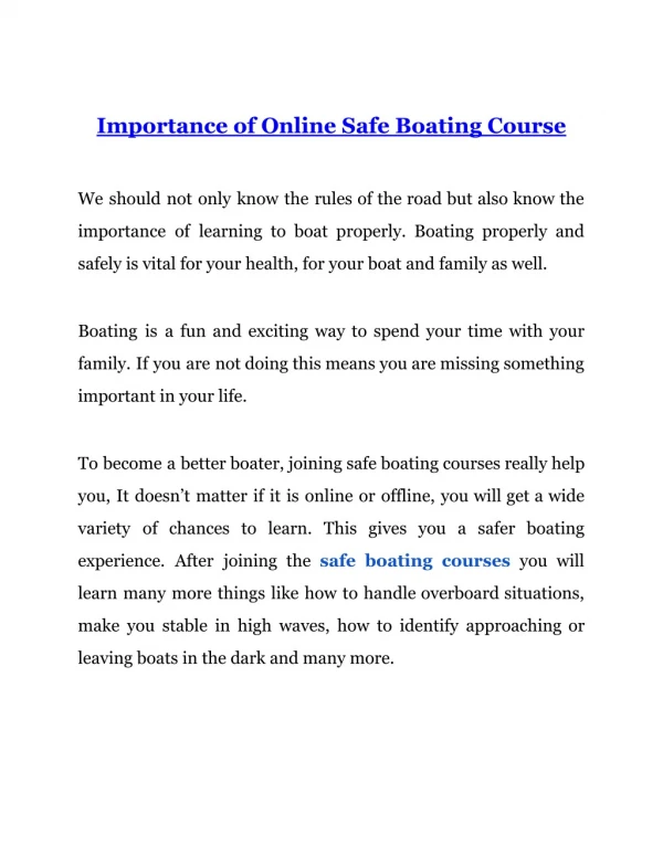 Important of Safe Boating License Courses | Connecticut Boating Course