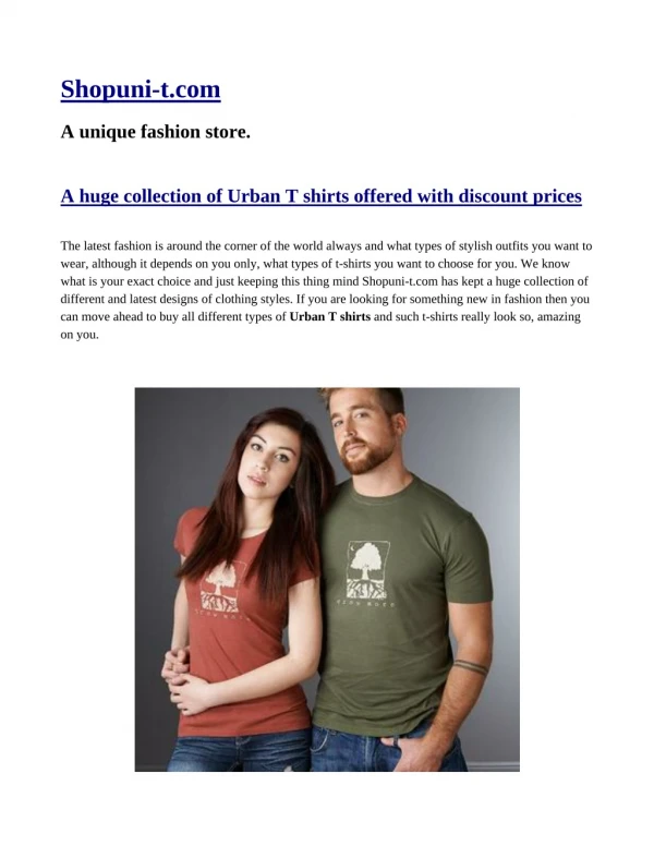 Shop organic clothing with the Uni-T