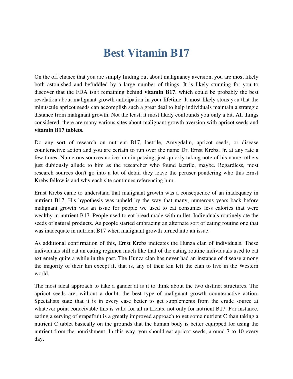 best vitamin b17