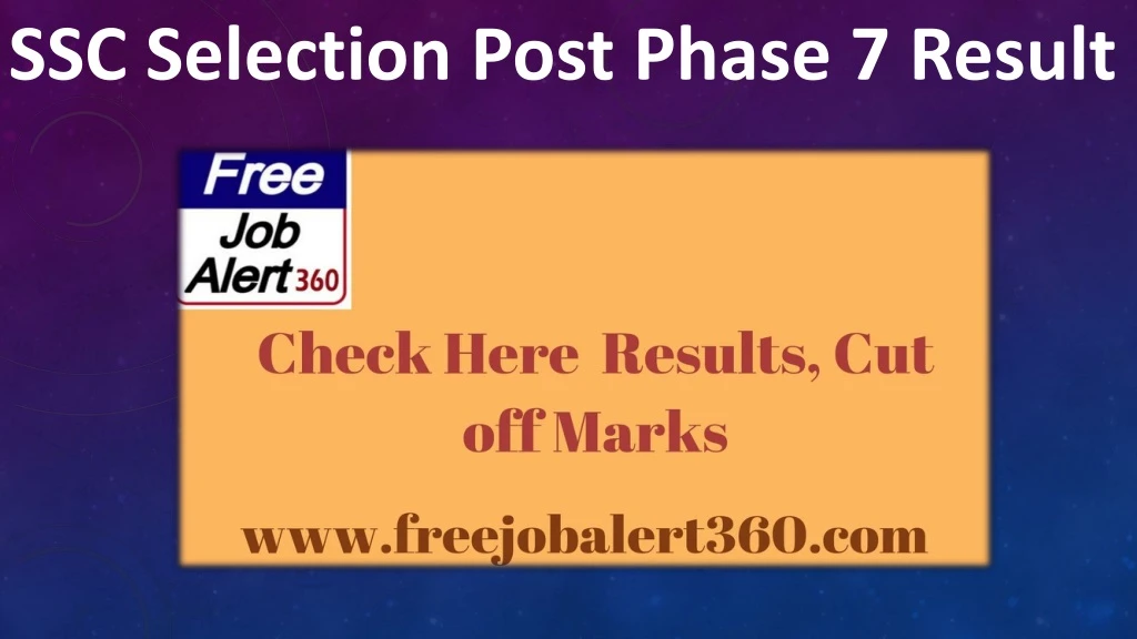 ssc selection post phase 7 result