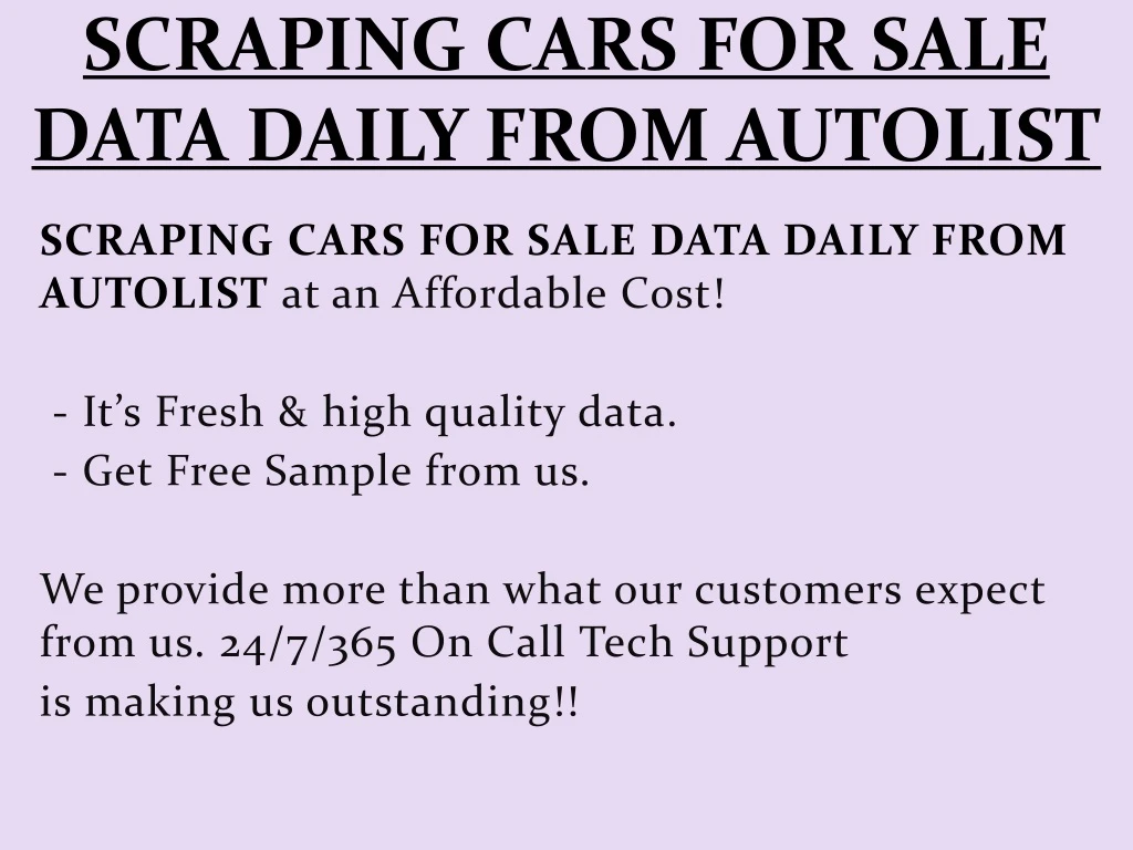 scraping cars for sale data daily from autolist