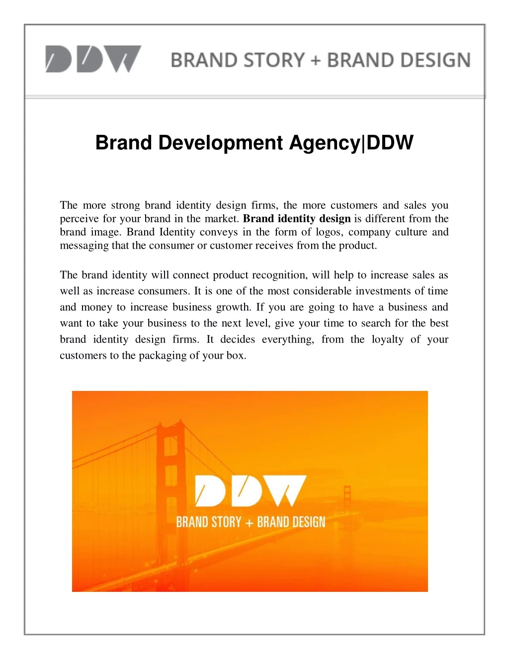 brand development agency ddw
