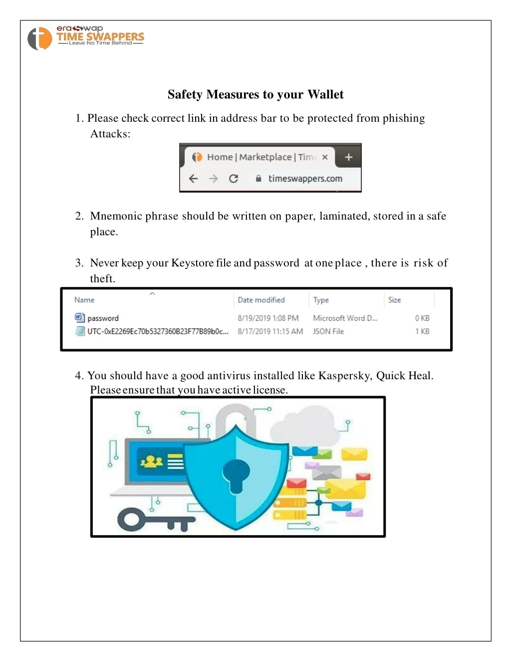 safety measures to your wallet 1 please check