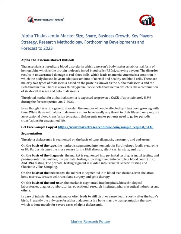 alpha thalassemia Market