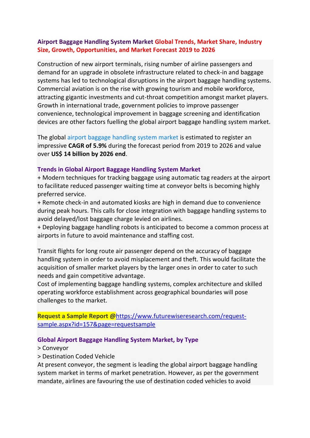 airport baggage handling system market global