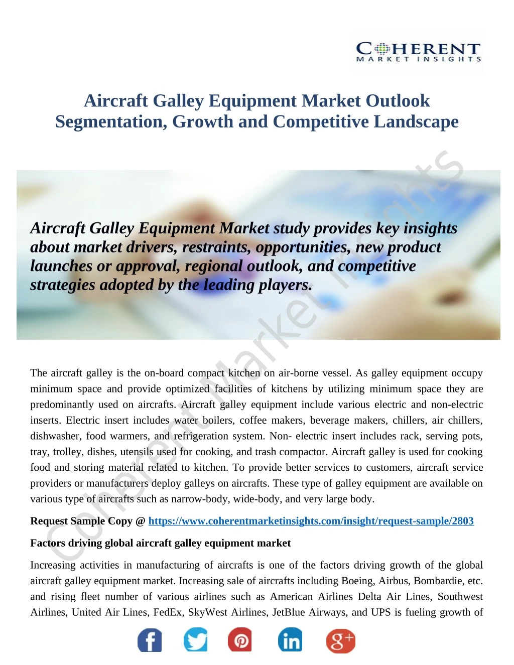 aircraft galley equipment market outlook
