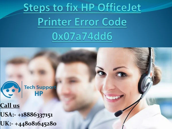 Steps to fix HP OfficeJet Printer Error Code 0x07a74dd6