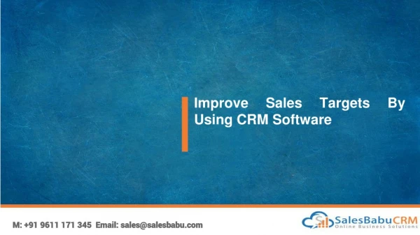 Improve Sales Targets By Using CRM Software