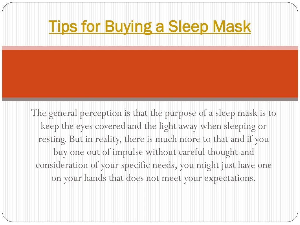 tips for buying a sleep mask