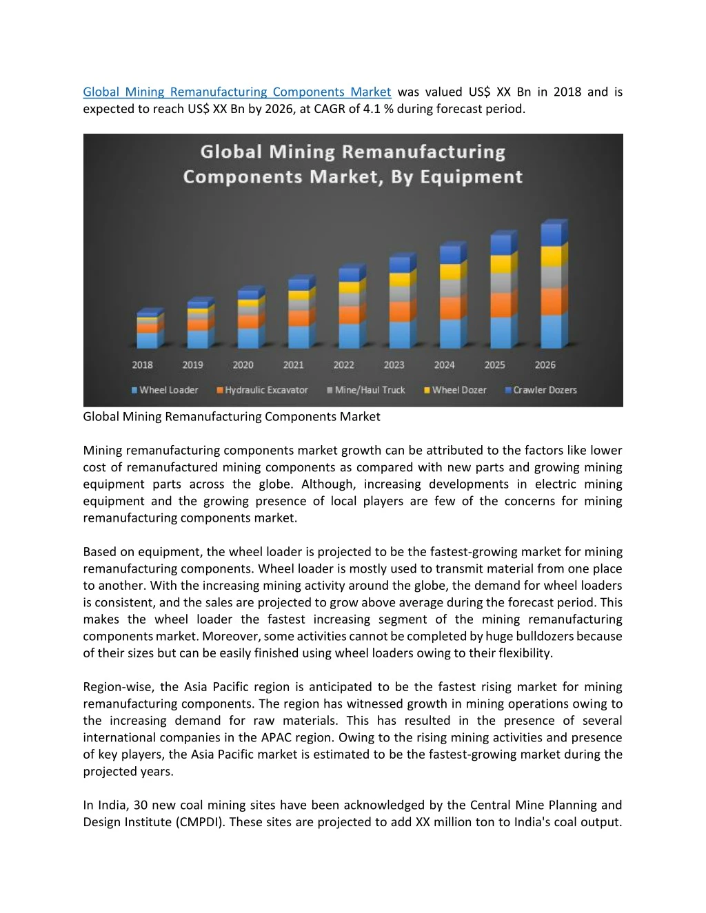 global mining remanufacturing components market