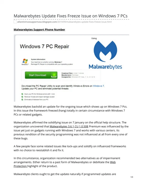 Malwarebytes Update Fixes Freeze Issue on Windows 7 PCs