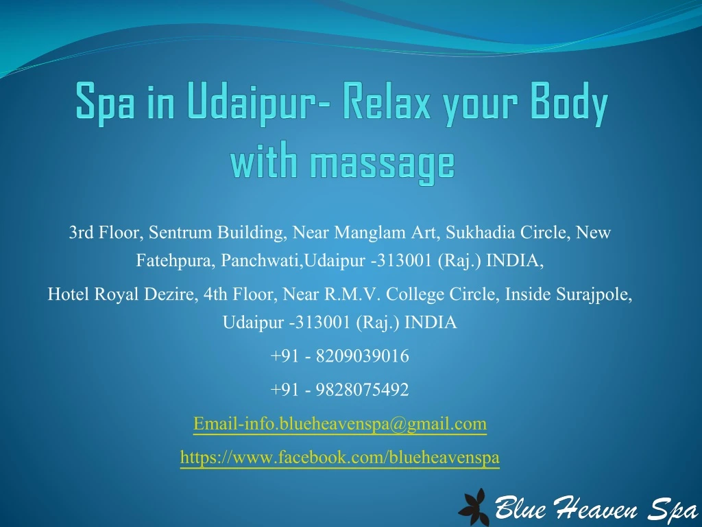 spa in udaipur relax your body with massage
