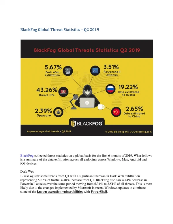 BlackFog Global Threat Statistics – Q2 2019