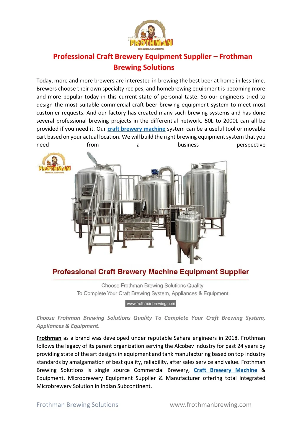 professional craft brewery equipment supplier
