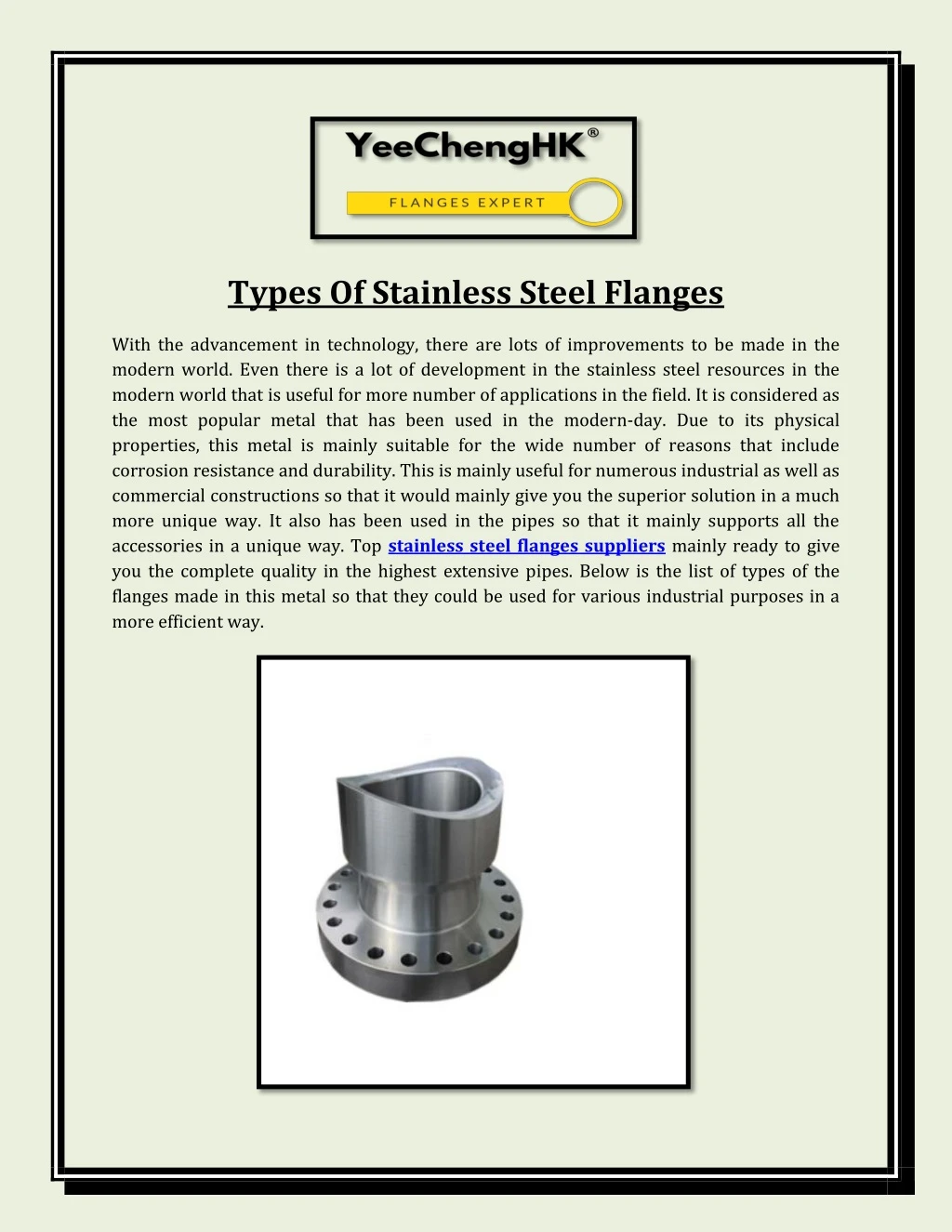 types of stainless steel flanges