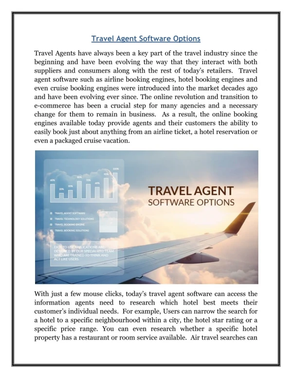 Travel Agent Software Options