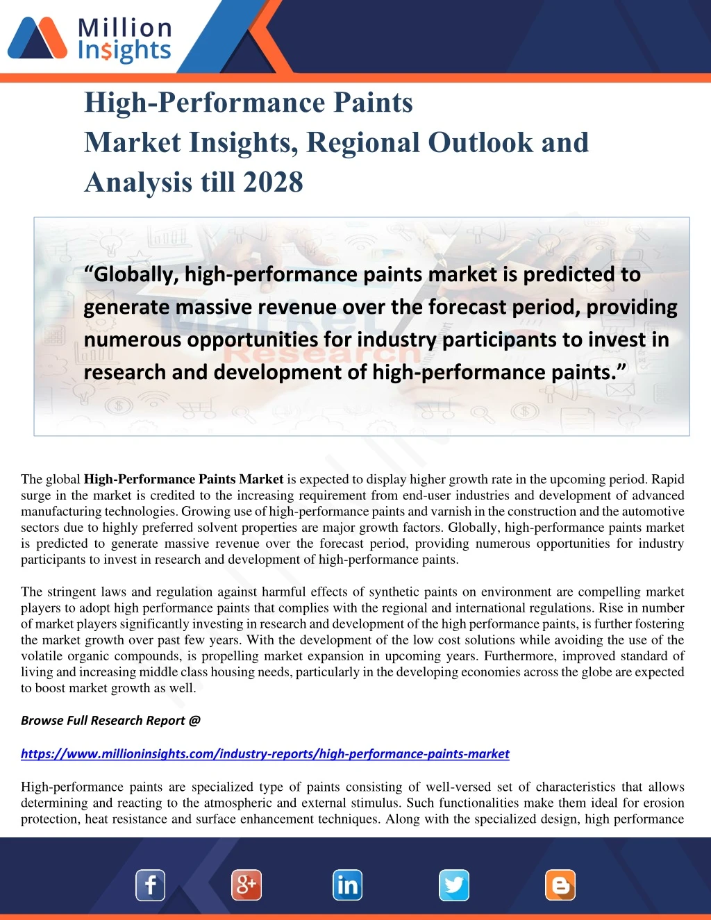 high performance paints market insights regional