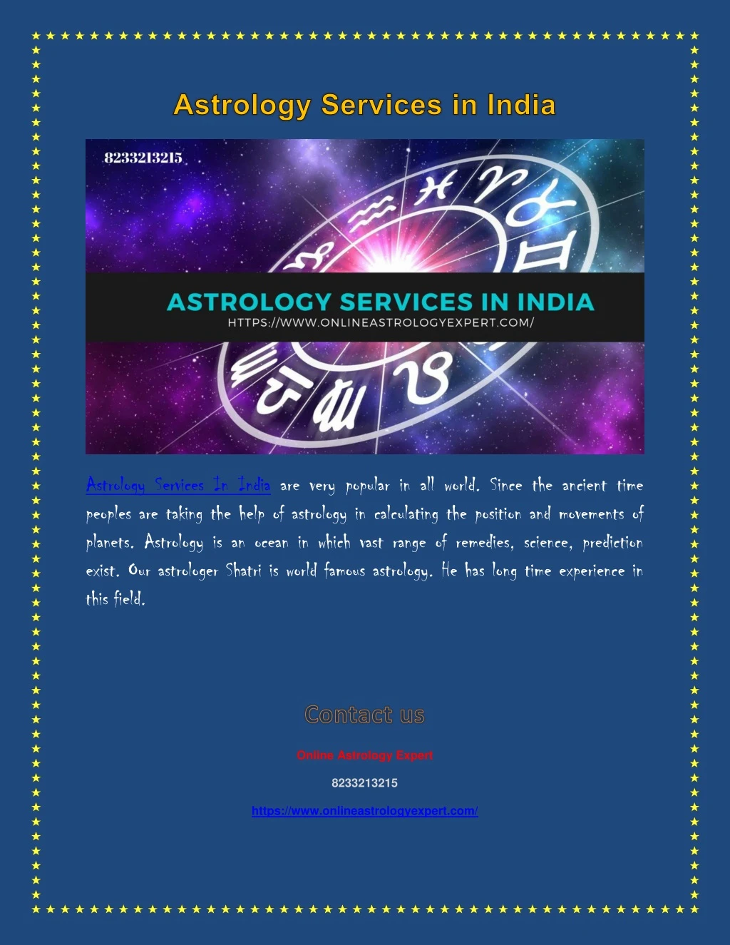 astrology services in india are very popular