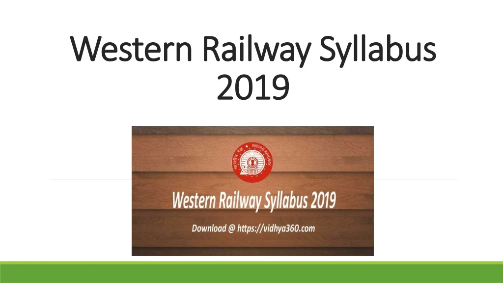 western railway syllabus 2019