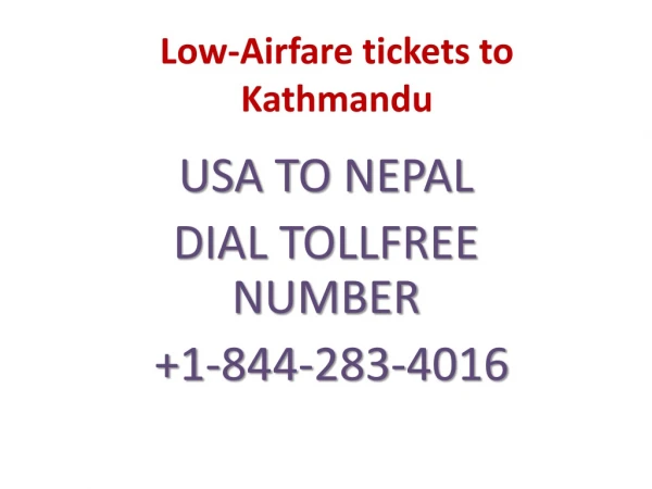 Low-Airfare tickets to Kathmandu