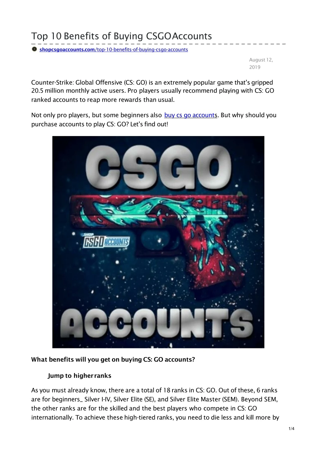 top 10 benefits of buying csgo accounts