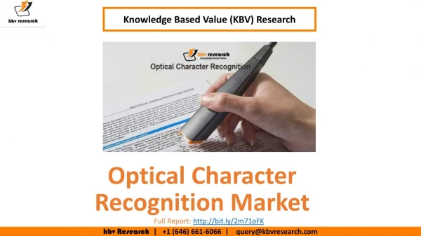 Optical Character Recognition Market Size- KBV Research