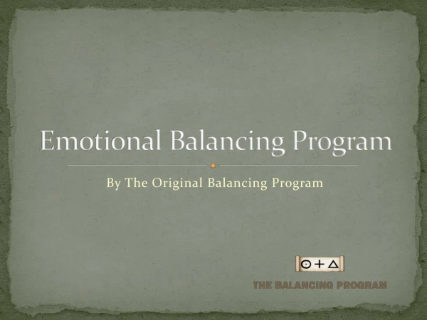 Emotional balancing program - Glen Schilling