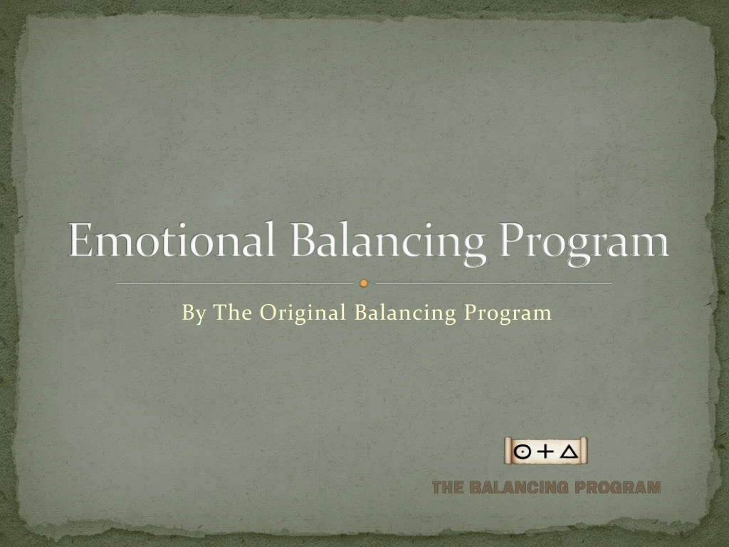 emotional balancing program
