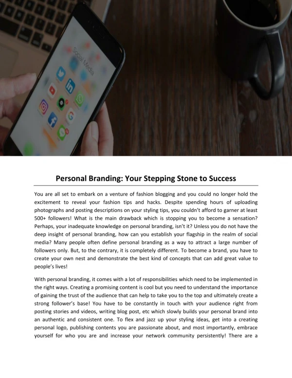 Personal Branding: Your Stepping Stone to Success