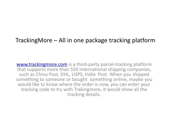Tracking package