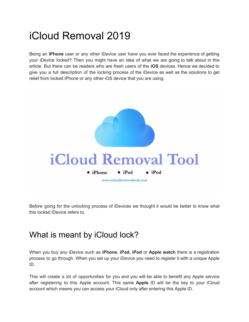 icloud removal 2019