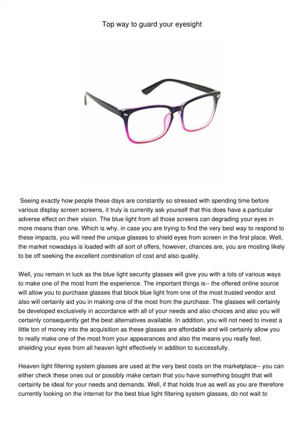 glasses to protect eyes from screen