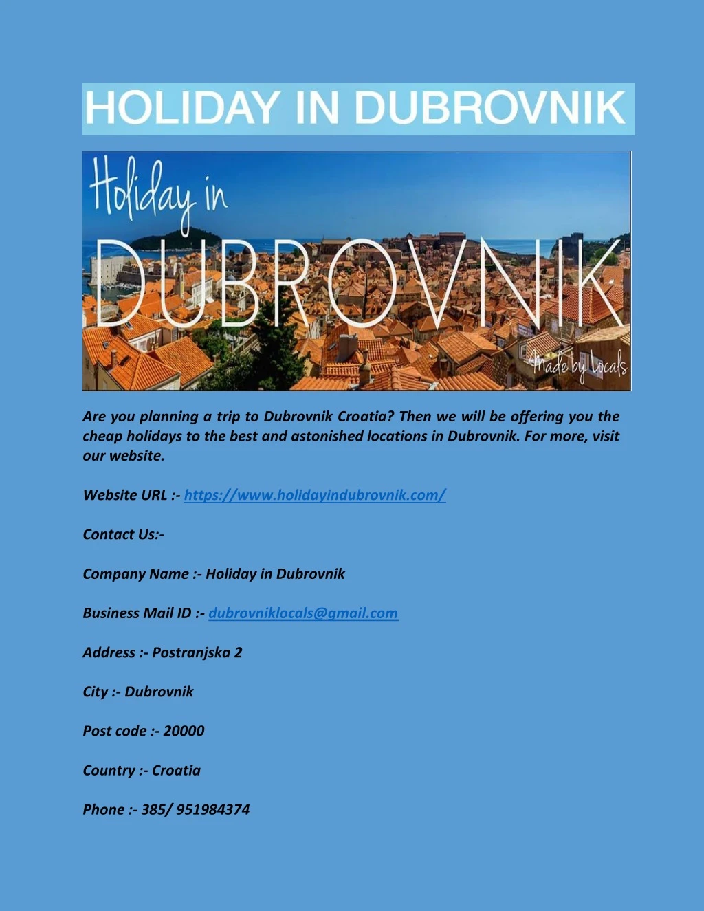 are you planning a trip to dubrovnik croatia then