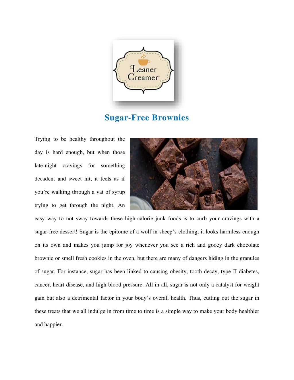 sugar free brownies