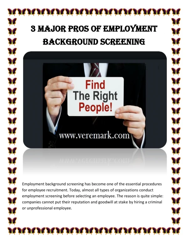 3 Major Pros of Employment Background Screening