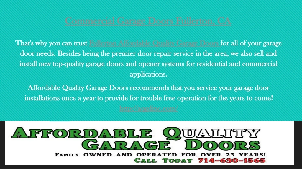 commercial garage doors fullerton ca