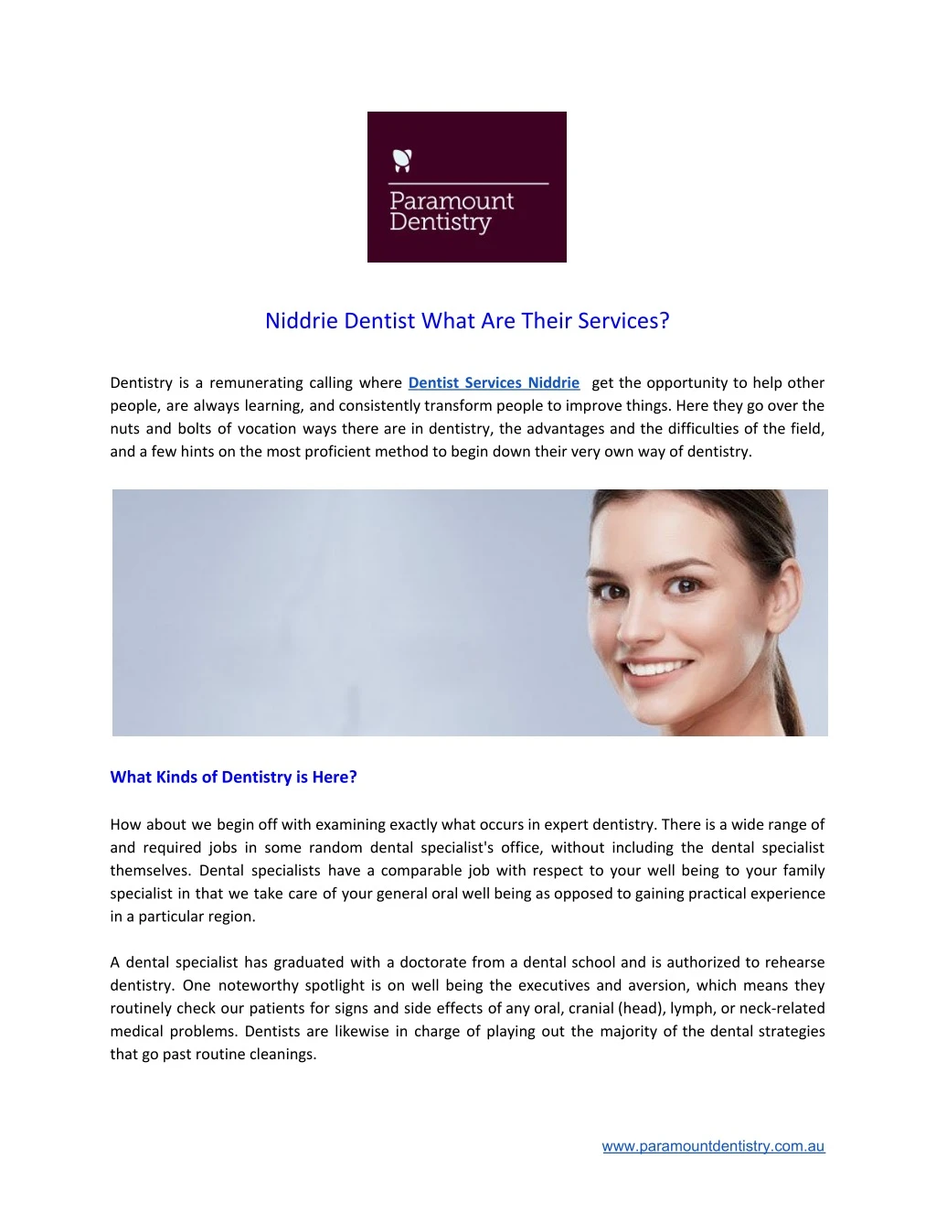 niddrie dentist what are their services dentistry