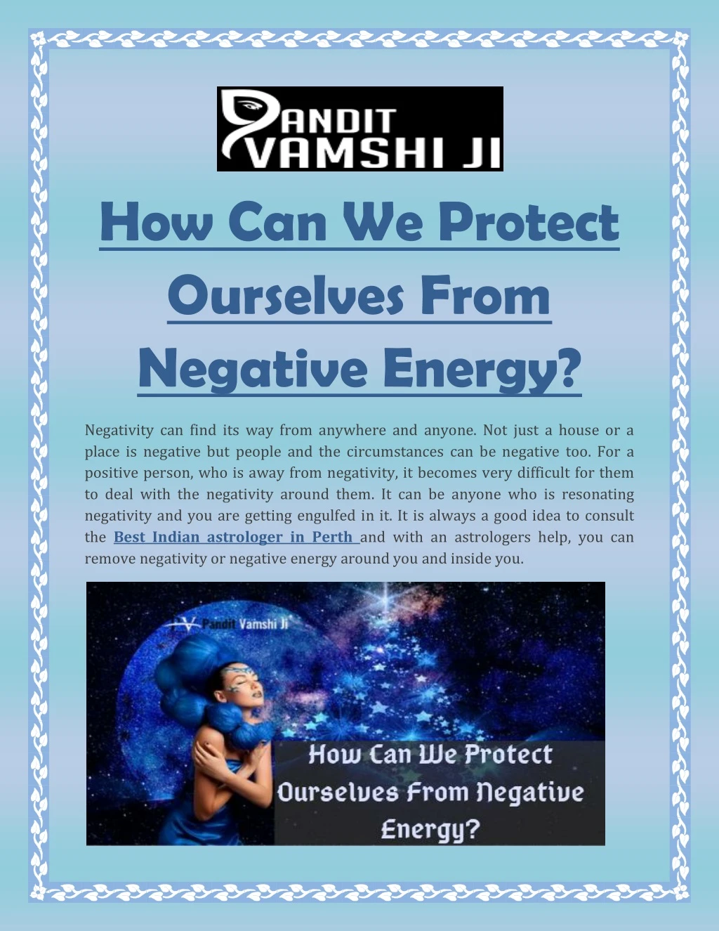 how can we protect ourselves from negative energy