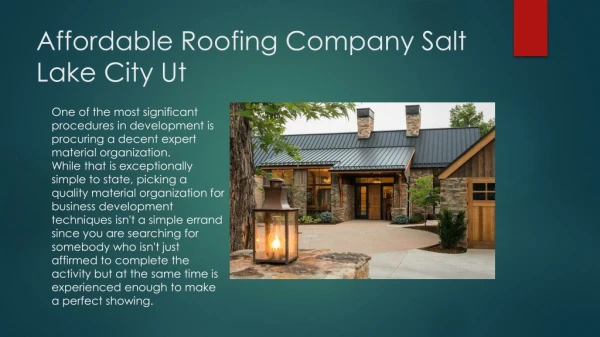 Roof Installation Salt Lake City Ut