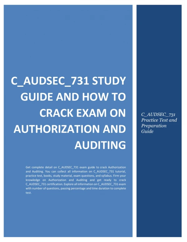 C_AUDSEC_731 Study Guide and How to Crack Exam on Authorization and Auditing