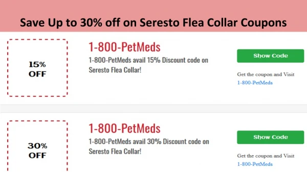Save Up to 30% off on Seresto Flea Collar Coupon
